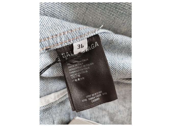 Balenciaga Denim Jacket with Graffiti Print - view 6