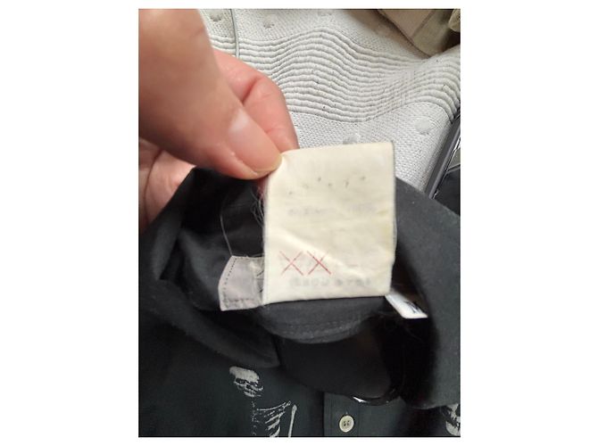 Camicia nera Yohji Yamamoto con stampa scheletro Nero - vista 6