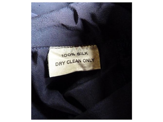Completo pantalone Yves Saint Laurent in seta blu navy - vista 7