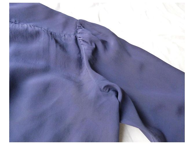 Completo pantalone Yves Saint Laurent in seta blu navy - vista 8