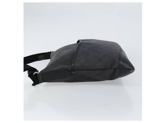 Borsa Messenger Gucci Zip GG Canvas con Pelle Perforata Medium Nero - vista 4