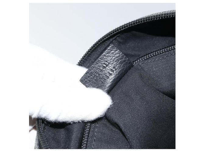 Borsa Messenger Gucci Zip GG Canvas con Pelle Perforata Medium Nero - vista 7