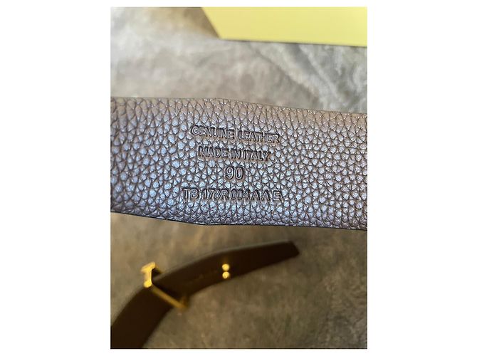 Tom Ford black leather belt with gold T buckle Golden - view 5