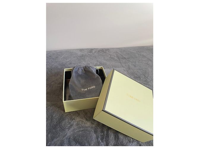 Tom Ford black leather belt with gold T buckle Golden - view 6