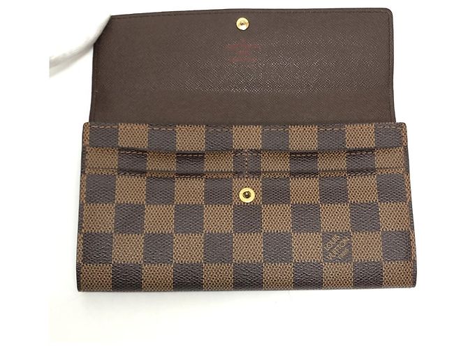 Sarah Louis Vuitton Damier Ebene Langbörse Braun - Ansicht 7