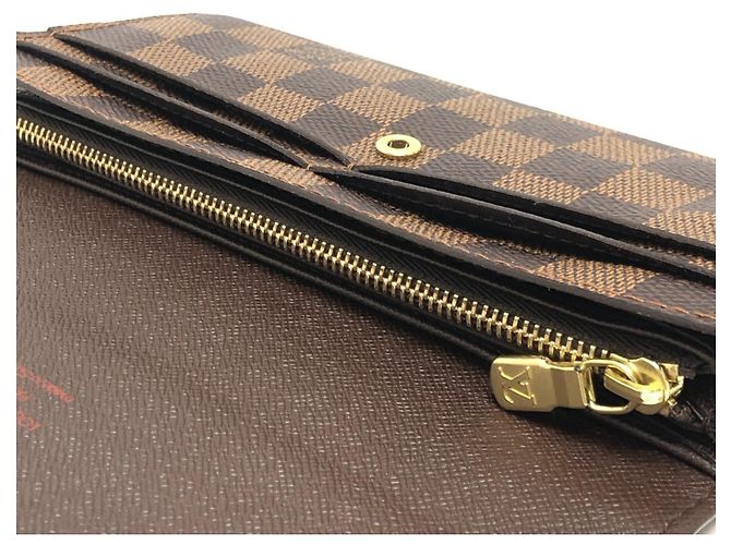 Sarah Louis Vuitton Damier Ebene Langbörse Braun - Ansicht 8