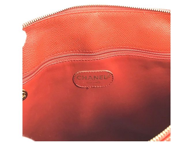 Borsa Boston in pelle arancione vintage Chanel - vista 13