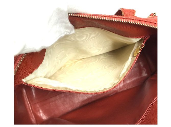 Borsa Boston in pelle arancione vintage Chanel - vista 14
