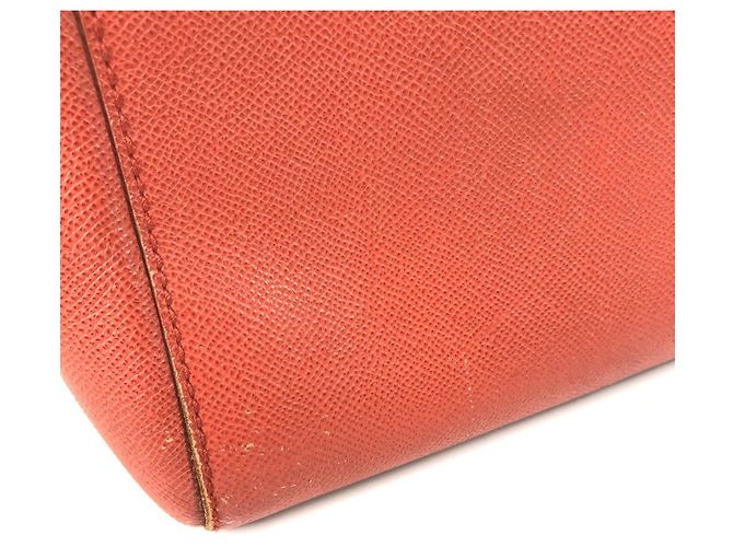 Borsa Boston in pelle arancione vintage Chanel - vista 18