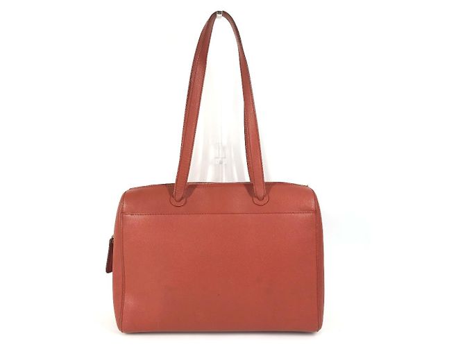 Borsa Boston in pelle arancione vintage Chanel - vista 2