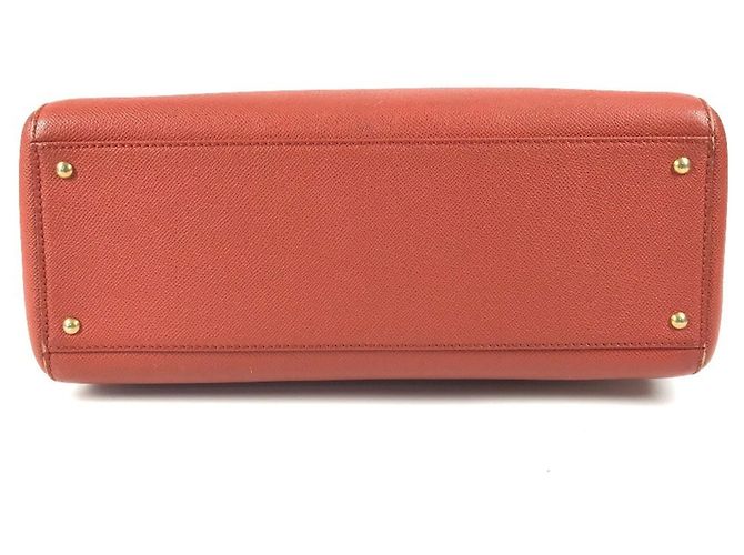 Borsa Boston in pelle arancione vintage Chanel - vista 5