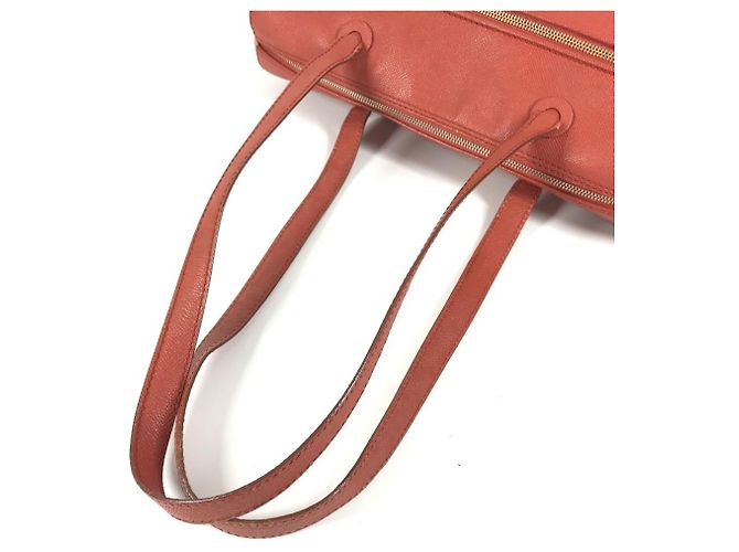 Borsa Boston in pelle arancione vintage Chanel - vista 8
