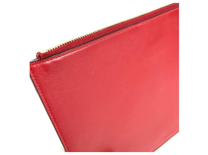 Clutch Gucci GG Supreme Dog Bosco Appliqué Rosso Beige - vista 11