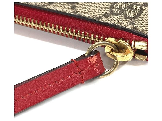 Clutch Gucci GG Supreme Dog Bosco Appliqué Rosso Beige - vista 14