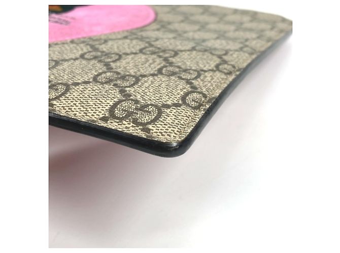 Clutch Gucci GG Supreme Dog Bosco Appliqué Rosso Beige - vista 6