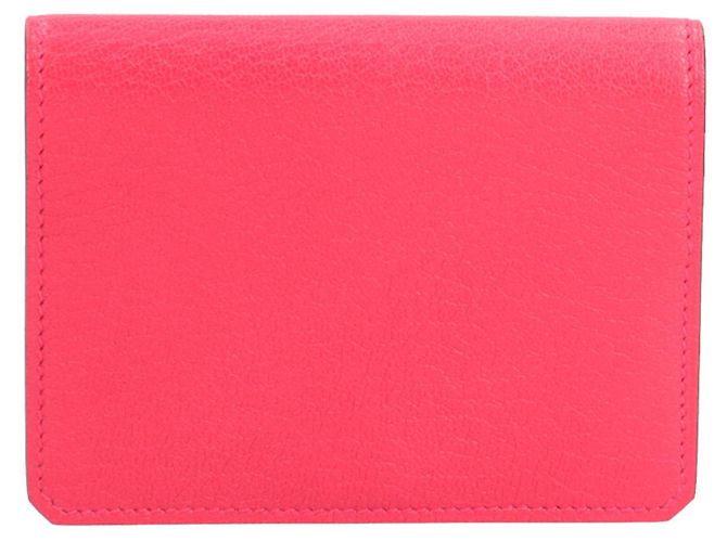 Tarjetero Medor de Hermès en Cuero de Cabra Rosa - vista 2