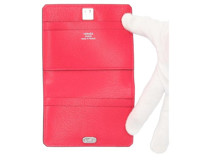 Tarjetero Medor de Hermès en Cuero de Cabra Rosa - vista 5