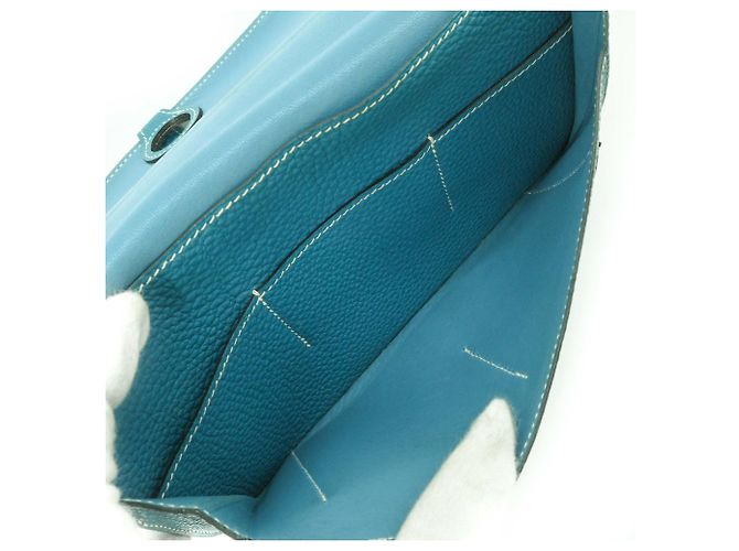 Cartera Larga Dogon Duo GM de Hermès en Jean Azul - vista 11