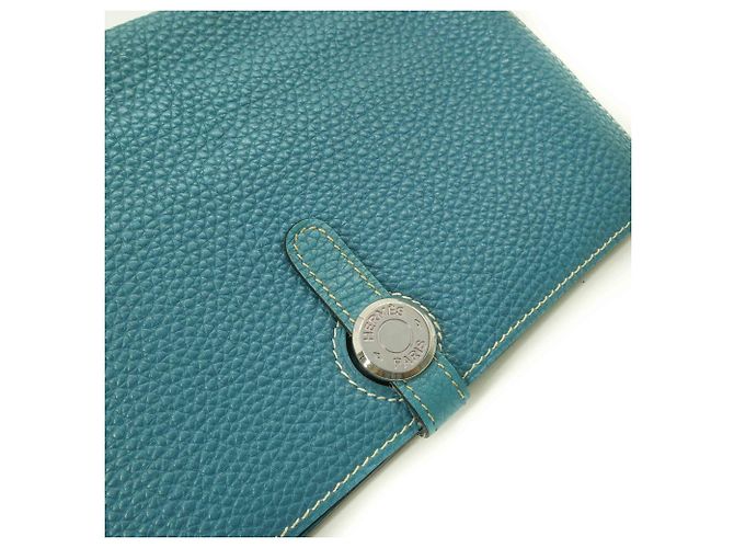 Cartera Larga Dogon Duo GM de Hermès en Jean Azul - vista 2