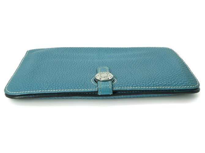 Cartera Larga Dogon Duo GM de Hermès en Jean Azul - vista 4