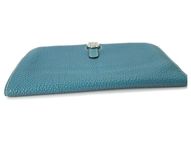 Cartera Larga Dogon Duo GM de Hermès en Jean Azul - vista 6