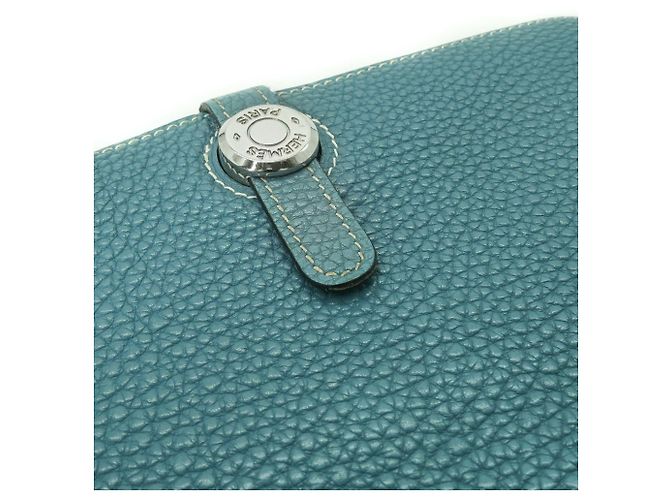 Cartera Larga Dogon Duo GM de Hermès en Jean Azul - vista 7