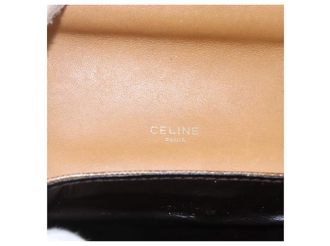 Céline Borsa a Spalla in Tela Macadam CELINE PVC Beige Oro Auth 161609 D'oro - vista 10