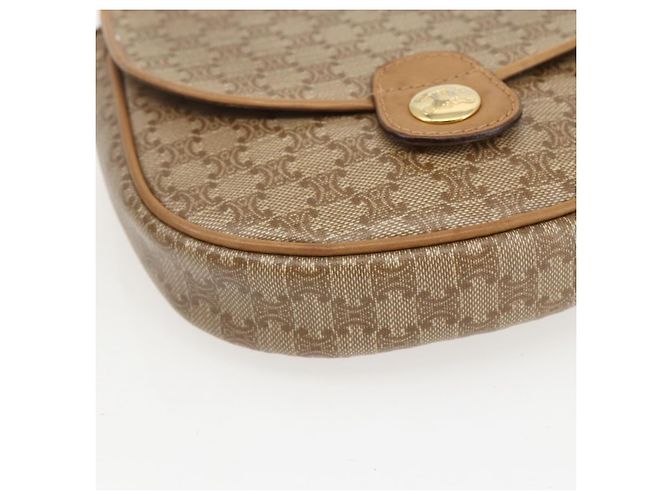 Céline Borsa a Spalla in Tela Macadam CELINE PVC Beige Oro Auth 161609 D'oro - vista 14