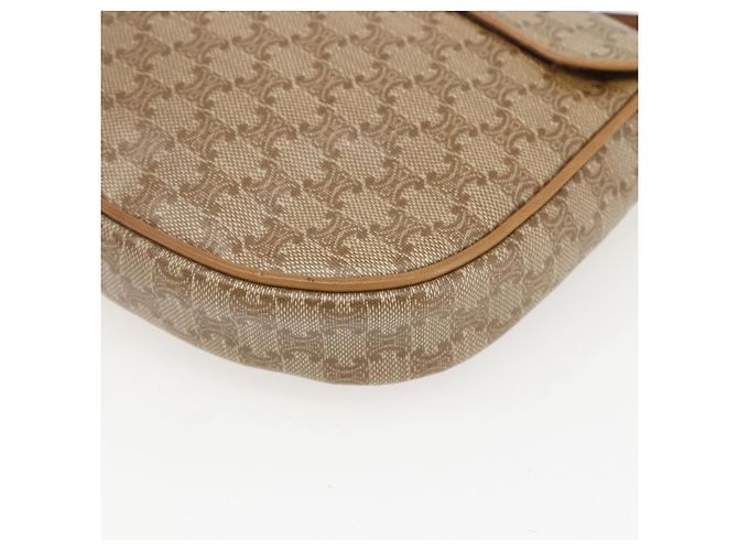 Céline Borsa a Spalla in Tela Macadam CELINE PVC Beige Oro Auth 161609 D'oro - vista 15