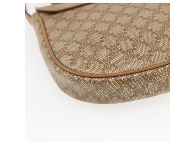 Céline Borsa a Spalla in Tela Macadam CELINE PVC Beige Oro Auth 161609 D'oro - vista 16