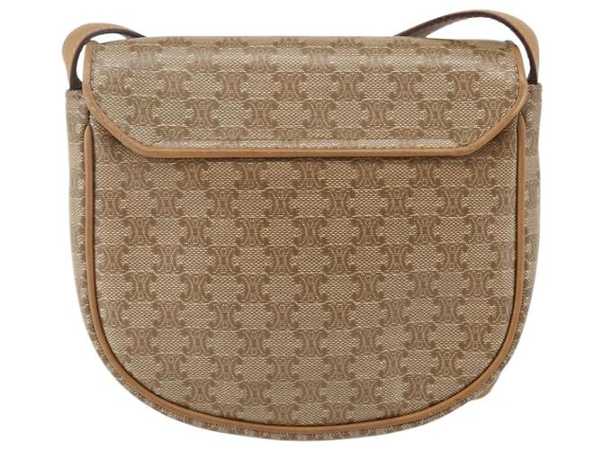 Céline Borsa a Spalla in Tela Macadam CELINE PVC Beige Oro Auth 161609 D'oro - vista 2