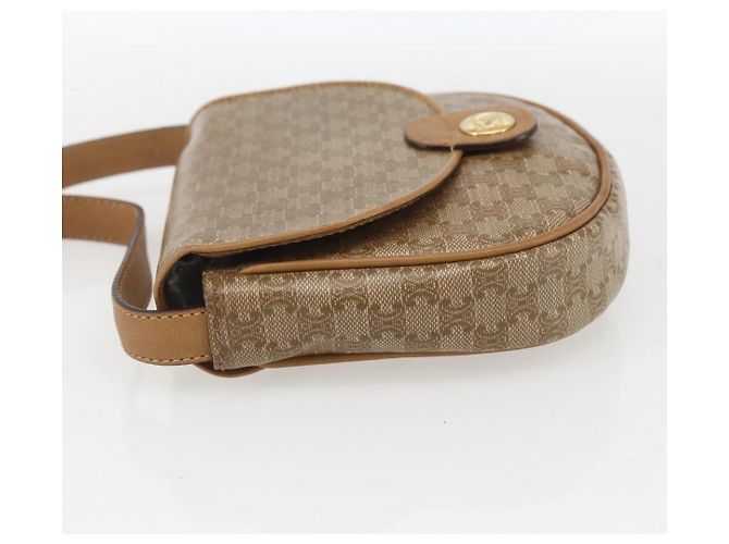 Céline Borsa a Spalla in Tela Macadam CELINE PVC Beige Oro Auth 161609 D'oro - vista 3