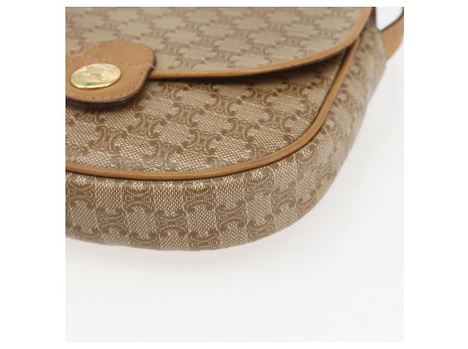Céline Borsa a Spalla in Tela Macadam CELINE PVC Beige Oro Auth 161609 D'oro - vista 9