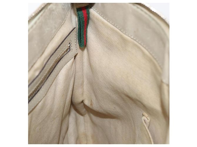 Borsa a Spalla Gucci GG Canvas Web Sherry Line Beige Oro 257065 Auth 160488 D'oro - vista 20
