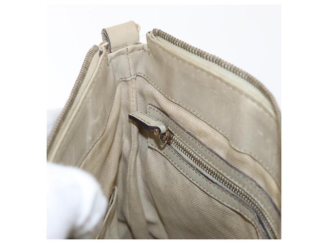 Borsa a Spalla Gucci GG Canvas Web Sherry Line Beige Oro 257065 Auth 160488 D'oro - vista 22