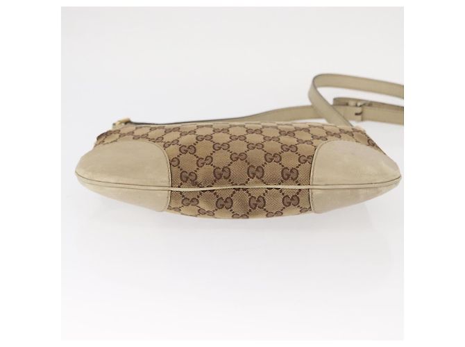 Borsa a Spalla Gucci GG Canvas Web Sherry Line Beige Oro 257065 Auth 160488 D'oro - vista 6