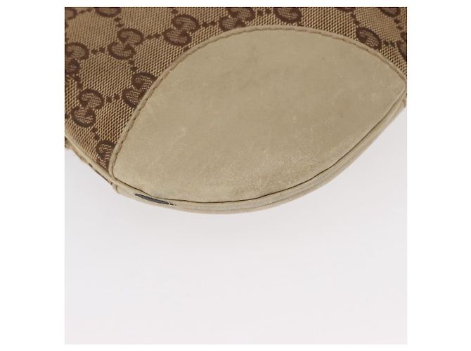 Borsa a Spalla Gucci GG Canvas Web Sherry Line Beige Oro 257065 Auth 160488 D'oro - vista 9