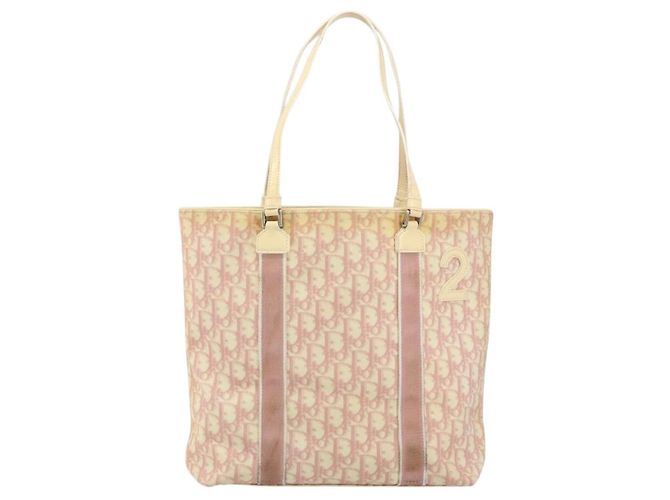 Christian Dior Trotter Canvas Tote Bag PVC Rosa Silber Authentisch hk3319 - Ansicht 13