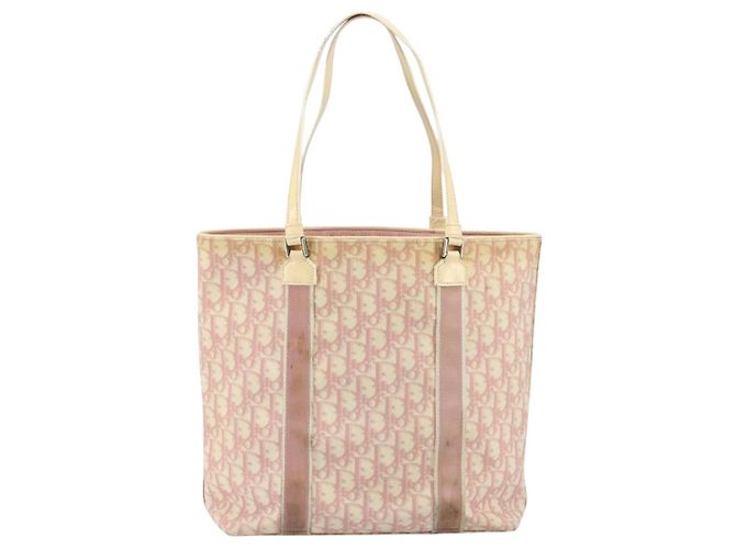 Christian Dior Trotter Canvas Tote Bag PVC Rosa Silber Authentisch hk3319 - Ansicht 2