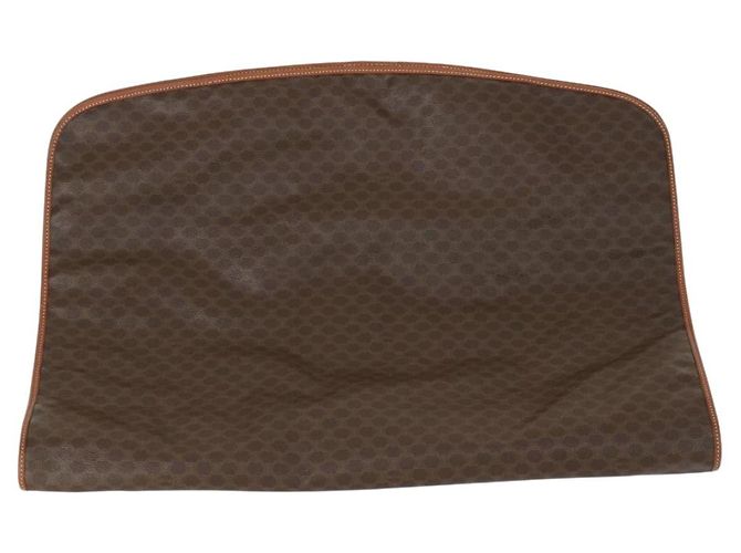 Céline Funda para prendas de lona Macadam CELINE en cuero PVC marrón Auth gh1467 Castaño - vista 13
