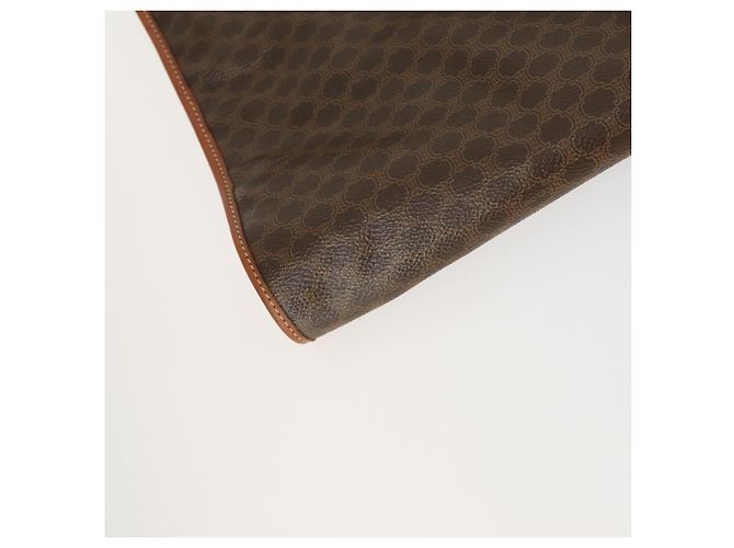 Céline Funda para prendas de lona Macadam CELINE en cuero PVC marrón Auth gh1467 Castaño - vista 14