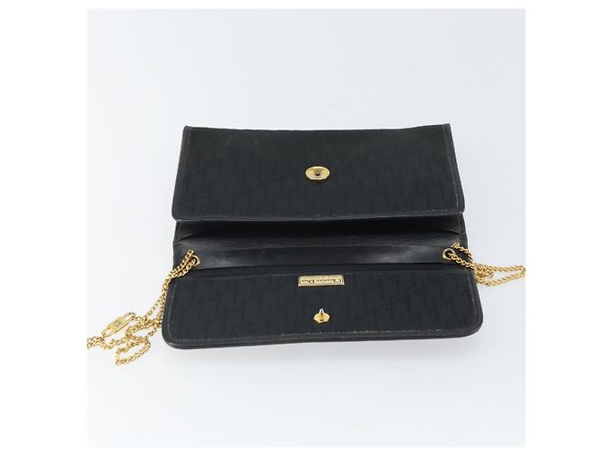 Borsa a spalla in tela Trotter Christian Dior nera e oro Auth 160947 Nero D'oro - vista 10