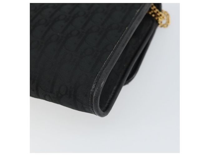 Borsa a spalla in tela Trotter Christian Dior nera e oro Auth 160947 Nero D'oro - vista 15