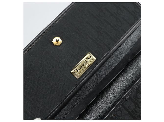 Borsa a spalla in tela Trotter Christian Dior nera e oro Auth 160947 Nero D'oro - vista 18