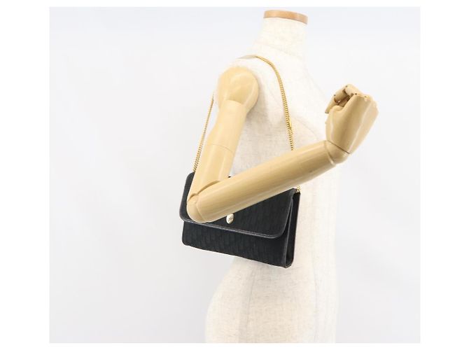 Borsa a spalla in tela Trotter Christian Dior nera e oro Auth 160947 Nero D'oro - vista 21