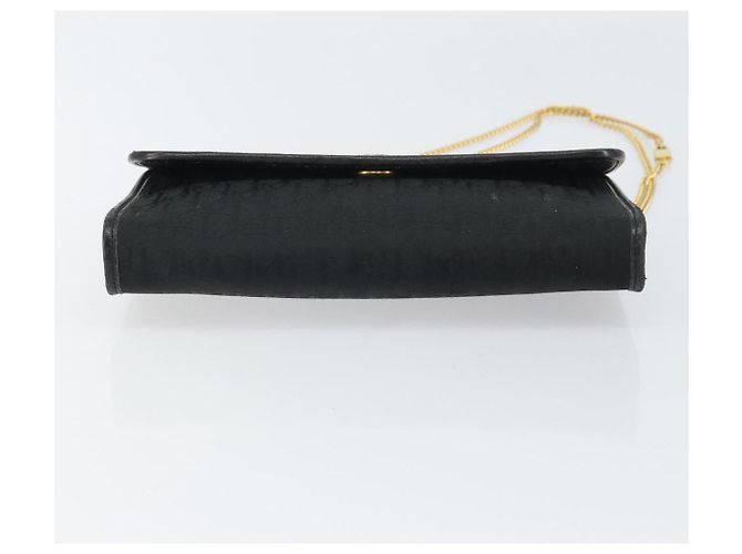 Borsa a spalla in tela Trotter Christian Dior nera e oro Auth 160947 Nero D'oro - vista 5