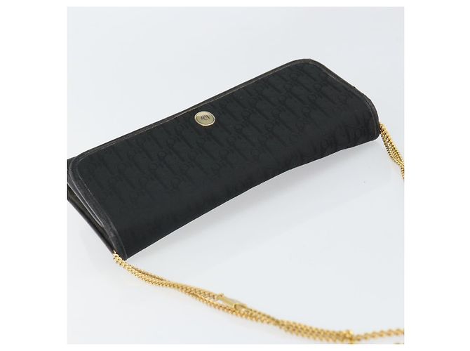 Borsa a spalla in tela Trotter Christian Dior nera e oro Auth 160947 Nero D'oro - vista 6