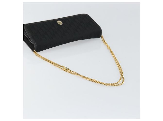 Borsa a spalla in tela Trotter Christian Dior nera e oro Auth 160947 Nero D'oro - vista 7