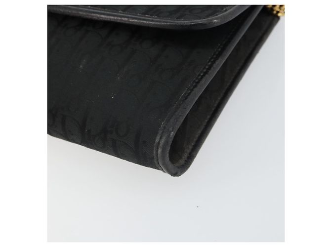 Borsa a spalla in tela Trotter Christian Dior nera e oro Auth 160947 Nero D'oro - vista 9