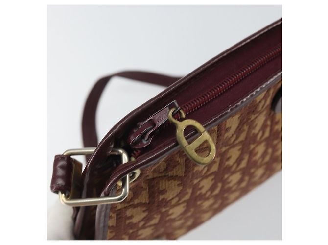 Borsa a Spalla in Tela Trotter Christian Dior Rossa Oro Auth 160953 Rosso D'oro - vista 10